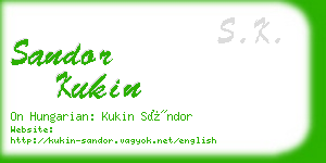 sandor kukin business card